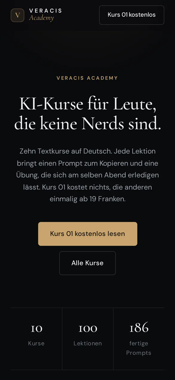 Veracis Academy auf dem Handy