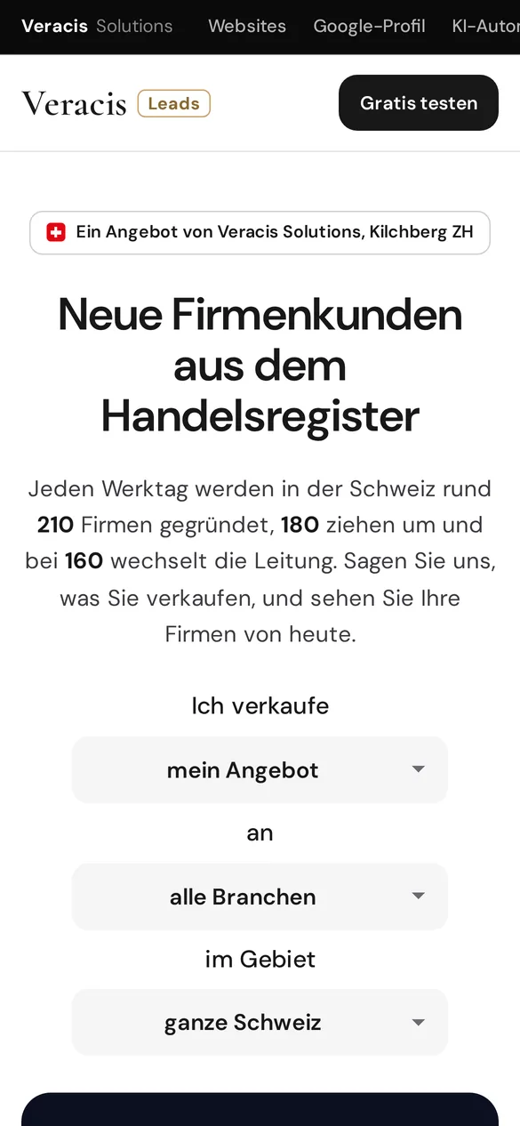 Veracis Leads auf dem Handy