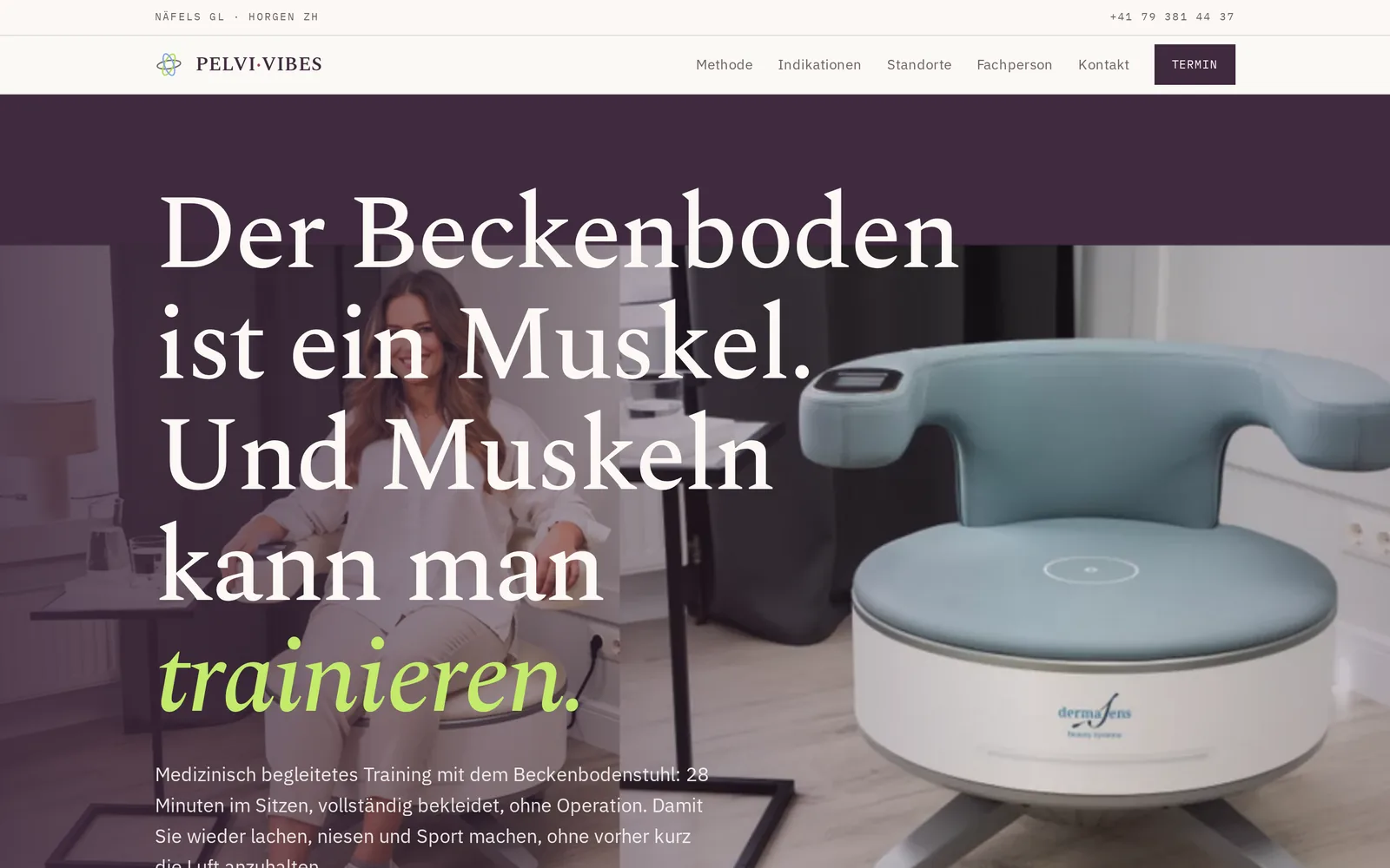 Startseite von PELVI-VIBES auf dem Desktop